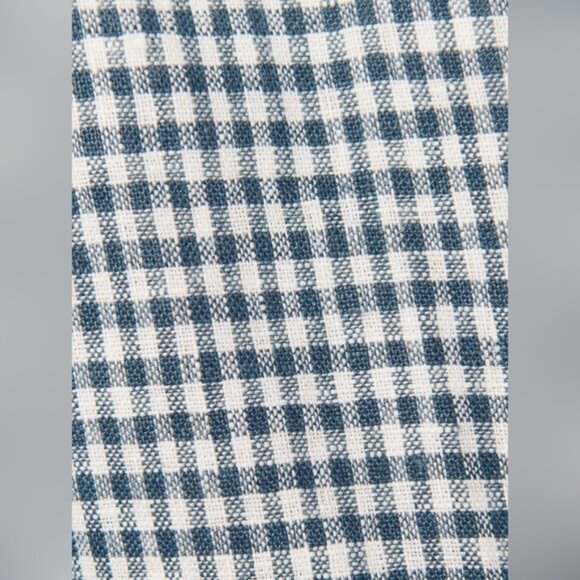 NEW Reformation Balia Midi Linen Dress in Slate Check Plaid Navy White | size 2 - Picture 7 of 16